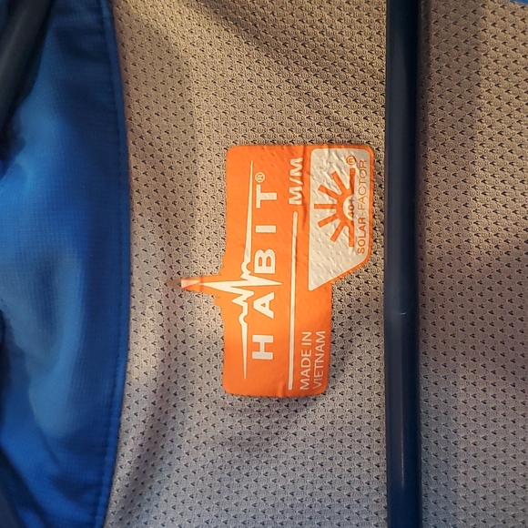 Habit Solar Factor SPF Vented Fishing Outdoor Hiking Shirt Size M Blue - Picture 4 of 6